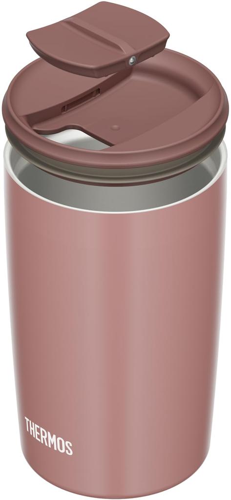 Thermos Vacuum Insulated Tumbler with Milk MBW Lid, 400ml, Brown, JDP-401