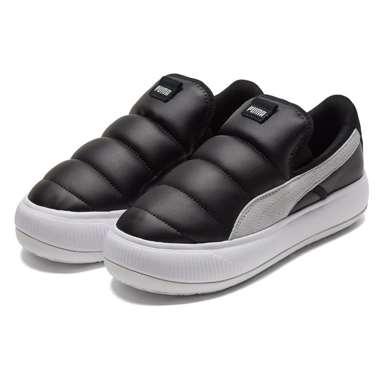 Puma Suede Mayu Slip-On Casual Low-Top Sneakers Women Sneakers Black White 383827-01