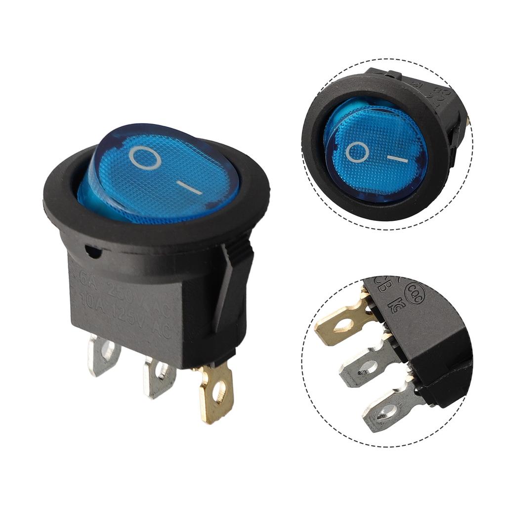 5Pcs 12V 20A Boat SPST Round On/Off Rocker Waterproof Switch Car Marine Auto
