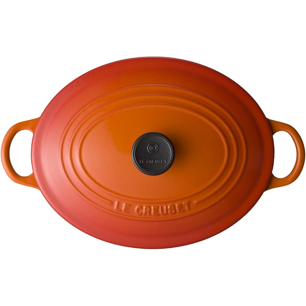 Le Creuset Oval Cocotte 25cm Cast Iron Enamel Cookware Orange Gas Induction Oven Compatible