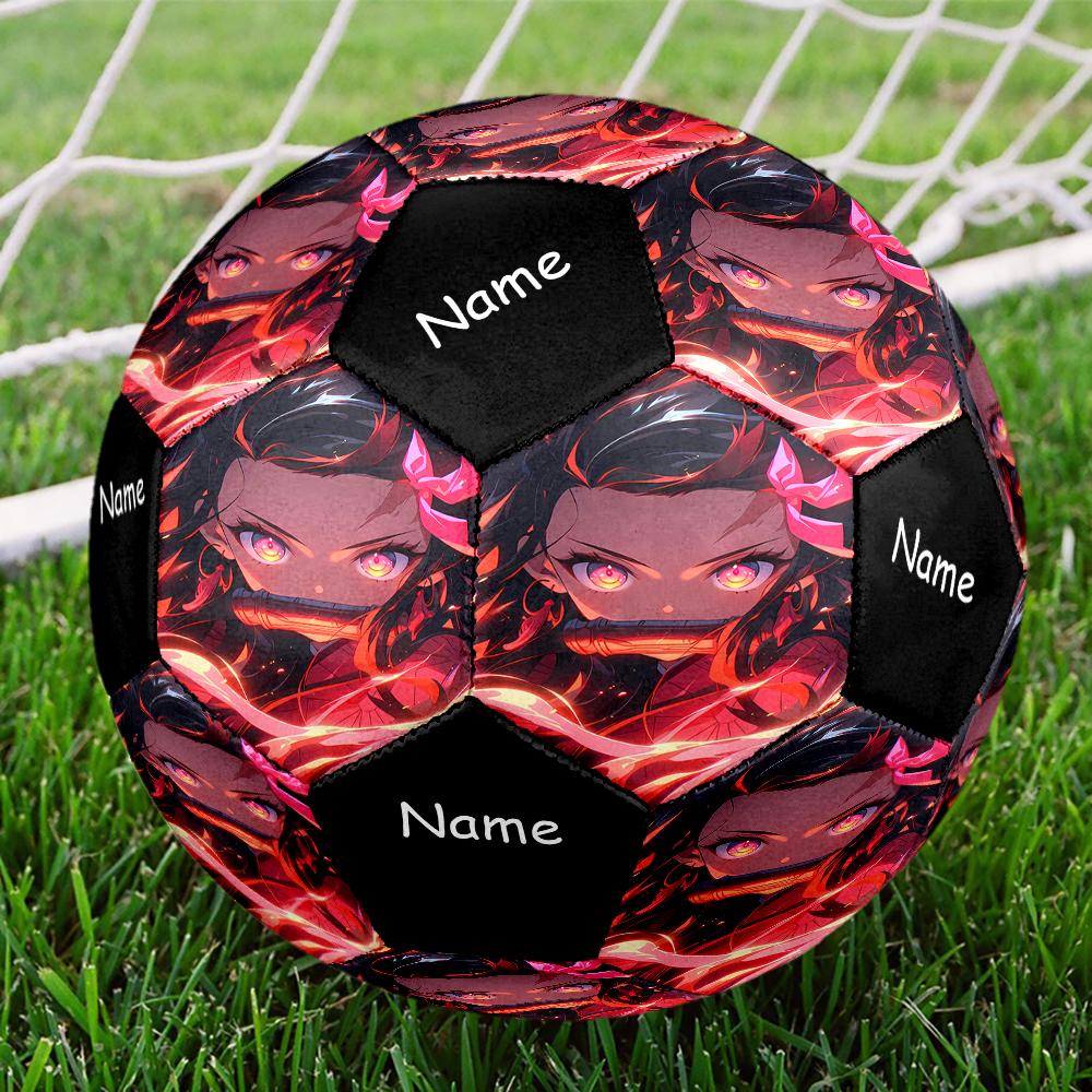 Custom Name Demon Slayer Theme Size 5 Soccer Ball, Suitable for Both Indoor and Outdoor Matches, a Gift Suitable for Everyone.