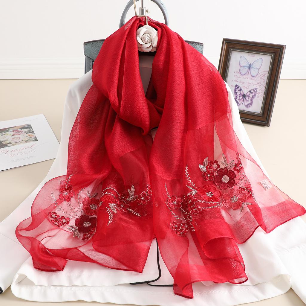 Nou Brand 2025 Iarnă Hijab Mătase Lână Broderie Eșarfe Femei Călătorie Plajă Poncho Șal Eșarfă Batic Foulard Femme Pașmină