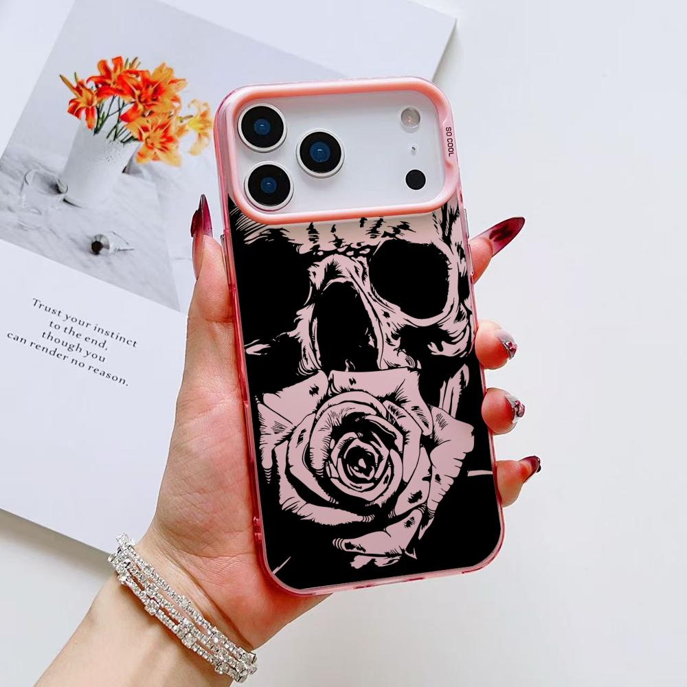Cool Skull Phone Case For iPhone 17 16 15 14 13 12 11 Pro Max Air Matte Laser Aurora Shockproof Funda