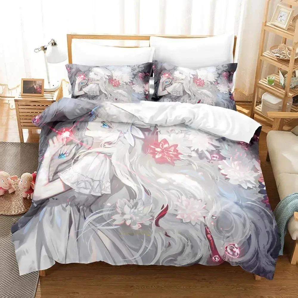 Ender Lilies Quietus of the Knights Beding Set 3D Printed Suitable for Bedrom Soft with Soft Fabric Duvet Cover Set With Pilowcases Home Textile