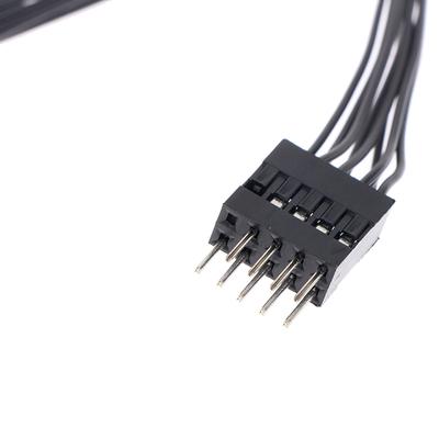 Usb Motherboard Cable Usb Header Extension Cable 9Pin 1 Female To 2 Male Y Splitter Cable Black