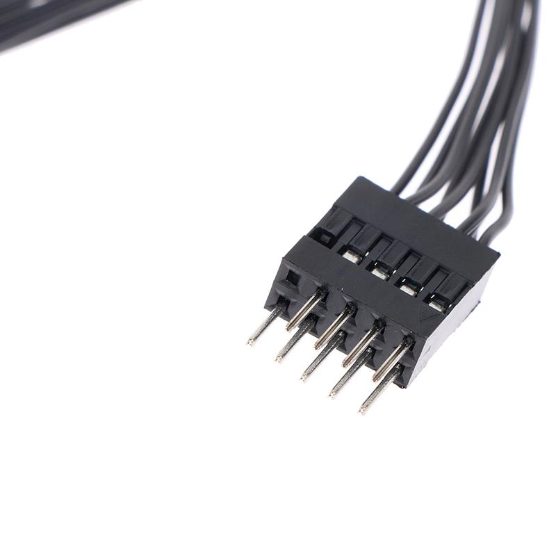 Usb Motherboard Cable Usb Header Extension Cable 9Pin 1 Female To 2 Male Y Splitter Cable Black
