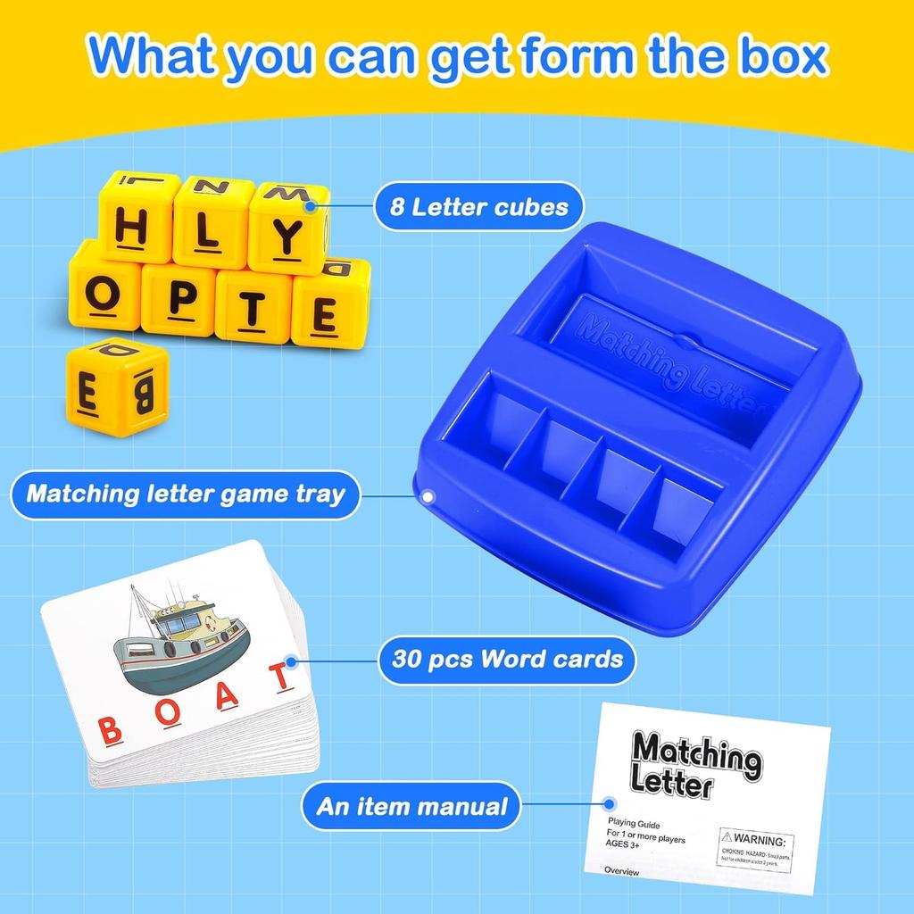 Learning Games for Kids Ages 3-8, Matching Letter Game for Kids Toys Ages 3-8 Educational Toys for 3-8 Year Olds Boys Girls