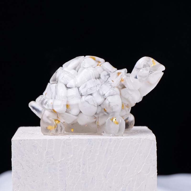Turtle Natural Crushed Stone Decorative Ornament Crystal Raw Stone Animal Resin Drip Glue Craft Creative Jewelry Accessories