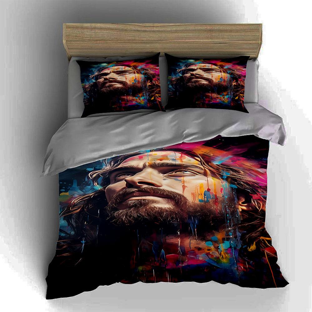 Vivid Artistic Portrait Bedding Duvet Cover Sets Duvet Covers Pillowcases Gifts (1 * Duvet Cover 2 * Pillowcases, Without Duvet Insert)