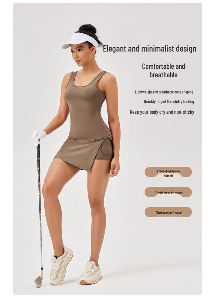 European & American Quick-Dry Yoga Vest: Nude Feel, Slimming, Tight-Fit, Square Neck Running Top