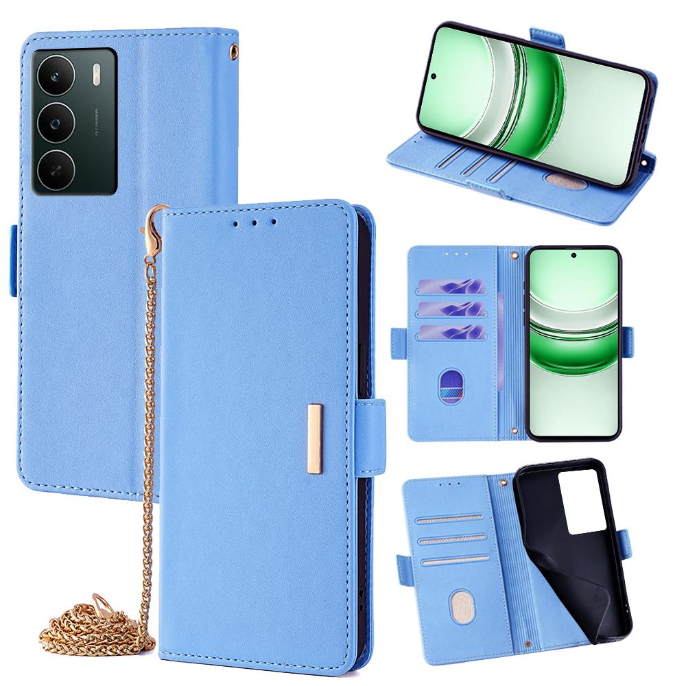 For Realme C71 4G Case PU Leather Wallet Stand Phone Cover with Crossbody Shoulder Strap