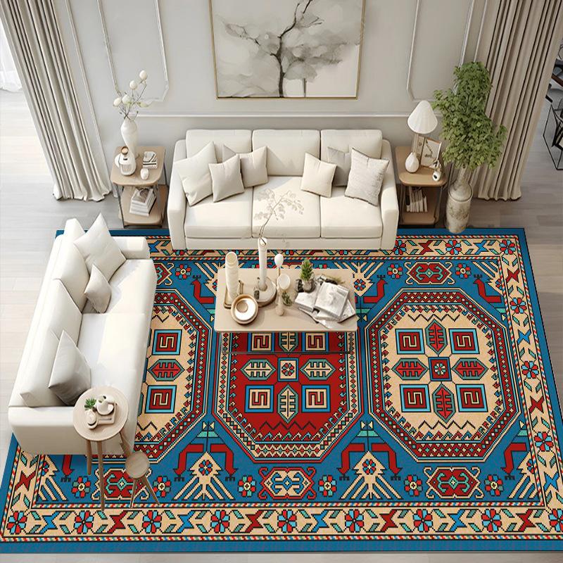 Vintage Persian Home Bedroom Living Room Fully Covered with Carpet Bohemian Ethnic Style Tea Table Sofa Carpet Bedside Carpet