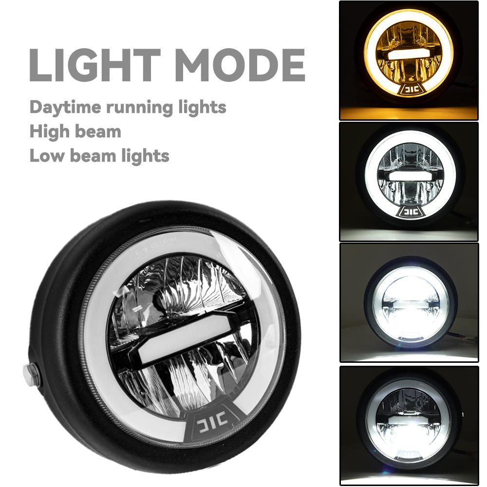 Retro Angel Eye HeadLight 6.5" Motorcycle LED Headlight 12V Headlamp For Harley Cafe Racer Bobber For Yamaha For Honda