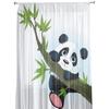 Animal Cute Panda Bamboo Cartoon Window Curtains Living Room Tulle Curtains Kitchen Decor Kids Room Curtain Window Treatment