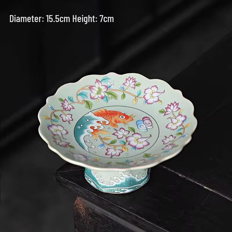 

Изысканная китайская сине-белая фарфоровая ваза для фруктов и закусок на высокой ножке