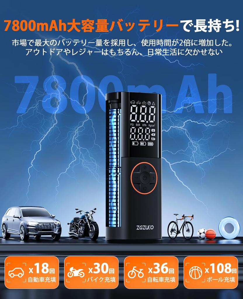 Electric Air Pump Large Compatible with Electric and Cordless and Large LCD Adjustable 5 Maximum Pressure 150 Auto Compatible with Presta and Schrader