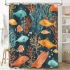 Colorful Fish Coral Shower Curtain Bathroom Decor Home Textiles Waterproof Fabric Ocean Underwater Scene