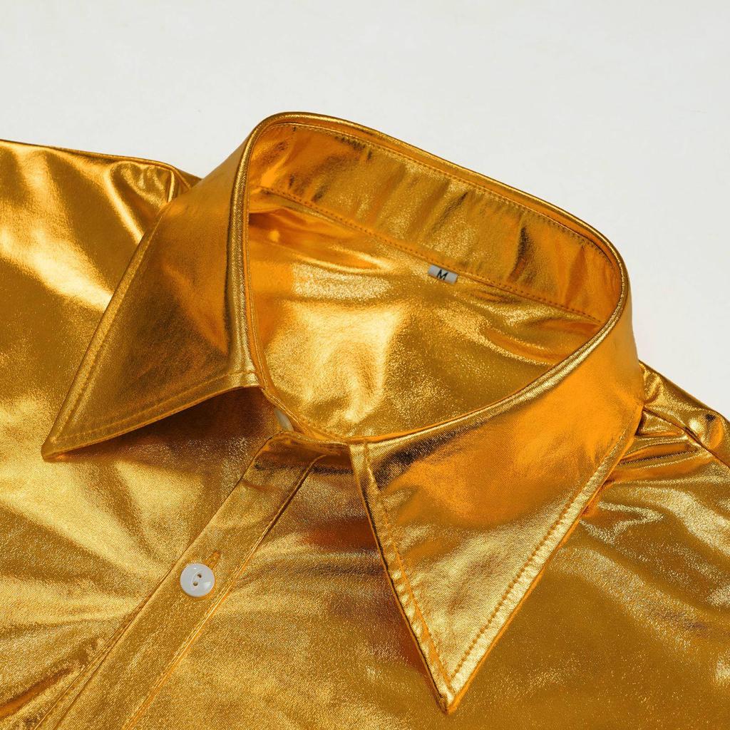 1970s Retro Men's Disco Suit Set: European & American Style for Parties & Performances