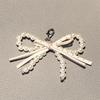 1 PCS New Plaid Flower Bowknot Pearl Shoe Clip High-End Accessory Vintage Fabric for Women and Girls Sneakers Flat Shoes Charms