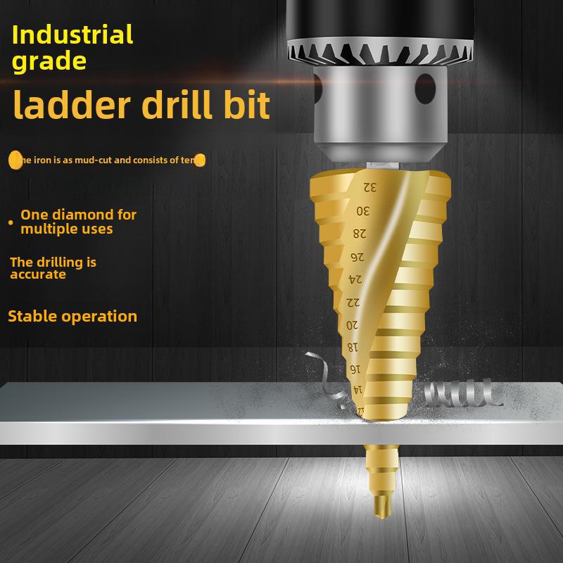 Universal Spiral Tower Reamer Stainless Steel Drill Bit - Ideal for Iron, Aluminum, & Metal Hole Opening.
