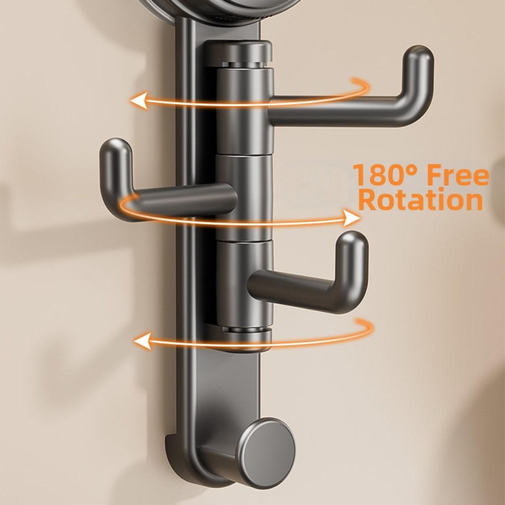 Suction Cup Hook with Rotating Feature No For Drilling Needed Strong Adhesion for Bathroom Kitchen Balcony and Entrance Hall