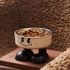 Stainless Steel Smiling Face Elevated Dog Bowl, Large-Capacity High-Legged Feeding Water Bowl