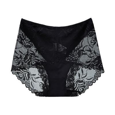 Mutandine a Vita Media in Pizzo e Cotone Modal Lusso Leggero per Donna, Sexy Senza Cuciture, Sollevamento Fianchi, Taglia Grande, con Cavallo in Cotone per Donna