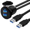 Double Port Extension Cable LED Indicator Panel Dashboard USB 3.0 Car Flush Mount Cable