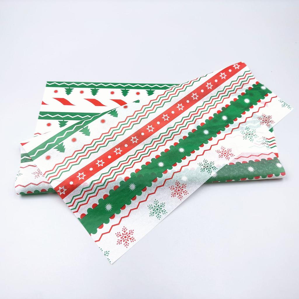 20 Sheets/Pack Christmas Tissue Paper Santa Claus Berry Elk Christmas Tree Pattern Gift Wrapping Paper Bouquet Flower Wrap Paper