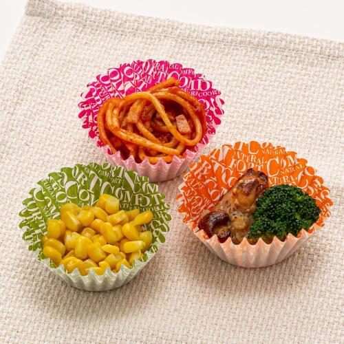 Artem Side Dish Cups, Lunch Box Cups, No. 6, Deep, English Letter Pattern, 120 Cups, 3 Designs x 40 Cups, Microwave Safe, Made in Japan