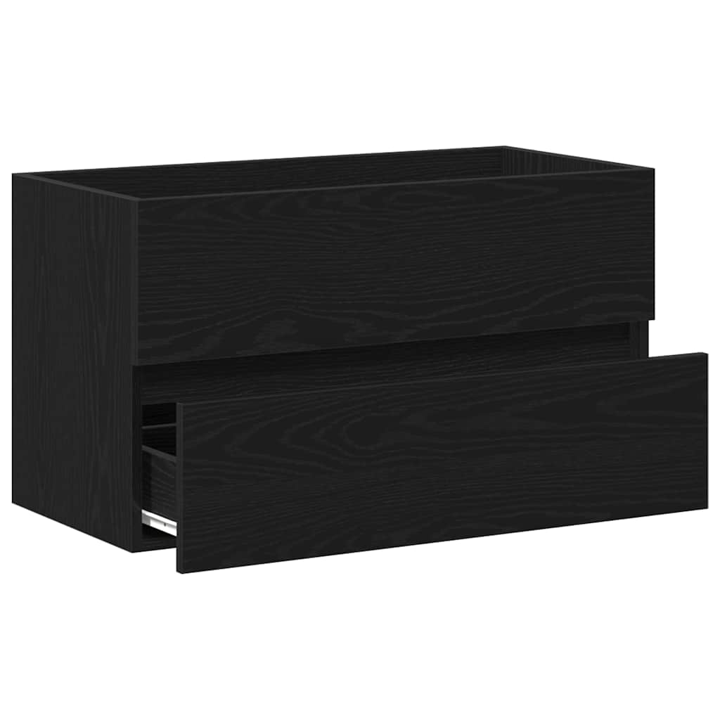 Sink Cabinet Black Oak 80 x 38.5 x 45 cm Engineered Wood