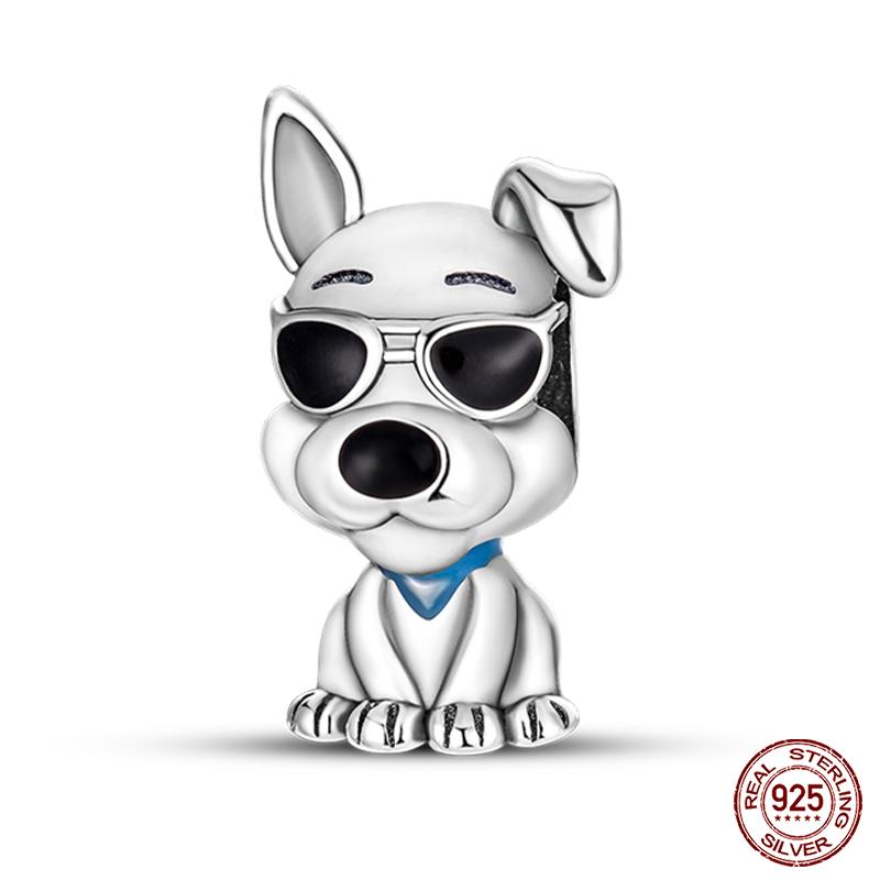 Real Copper Pink Rabbit Cat Dog Animal Charms Beads Fit Qikaola Original Bracelets Diy Birthday Jewelry Making