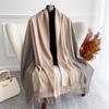 Fashion Solid Cashmere Warm Scarf for Women New Design Pashmina Winter Double Color Shawl Wraps Bufanda Tassel Blanket Poncho