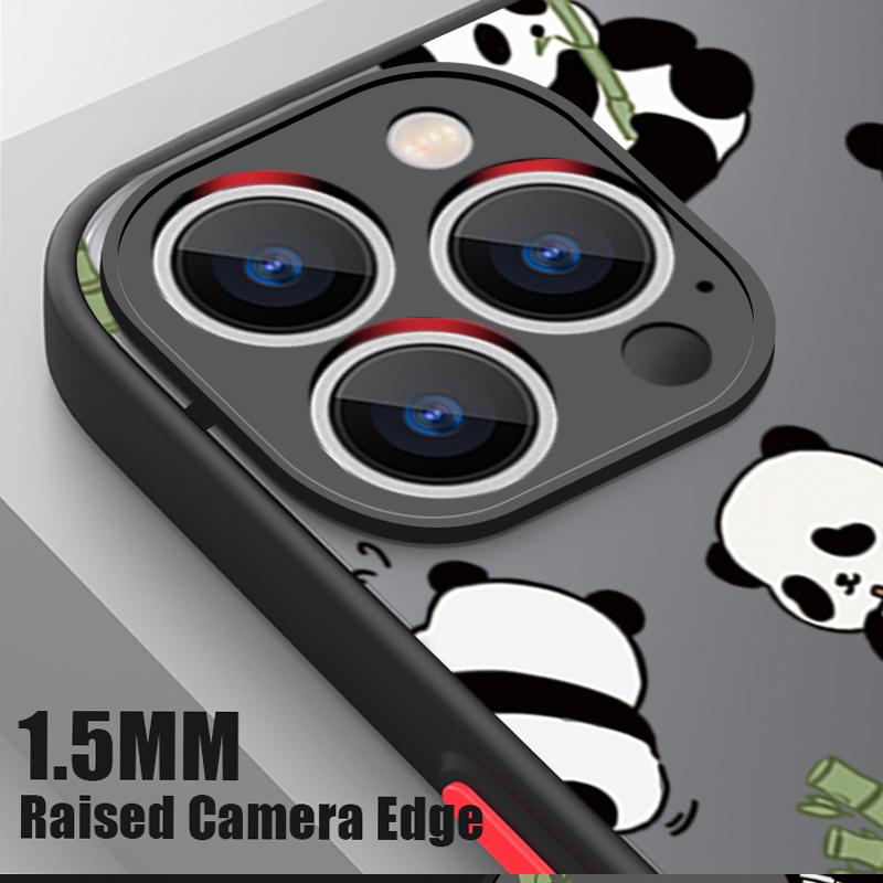 Magnetic For Magsafe Cartoon Panda Case For iPhone 16 Pro Max Funda iPhone 15 Pro Max 11 12 13 14 16e 17 Air Matte Back Cover