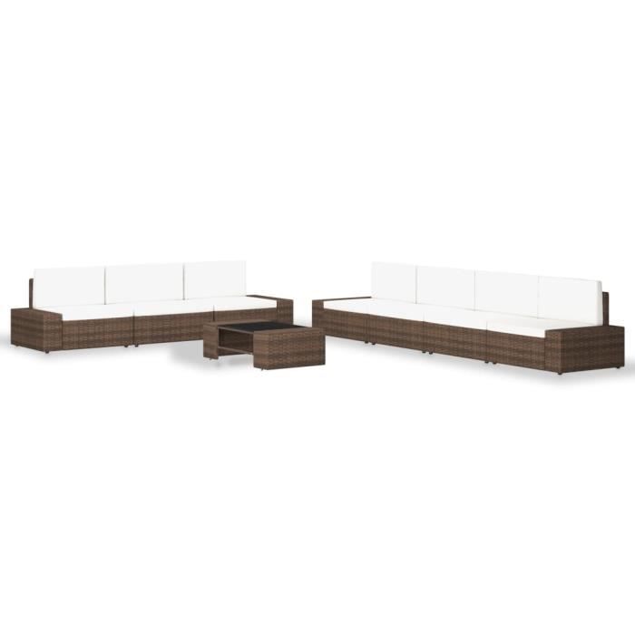 VidaXL Garden Furniture Set 8 Pcs Woven Resin Brown