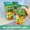 Salad Jars with Side Open Portable Detachable Plastic Container Leakproof Sauce Compartments Picnic Home Office Food Storage Box