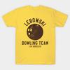 Men Black Print T-shirt Lebowski Bowling Team Los Angeles No-Cut Transfer Paper Print Cotton Tshirt