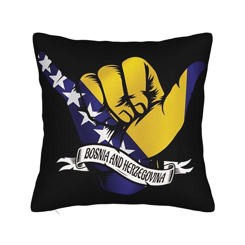 Decorative Pillowcase Bosnia and Herzegovina Flag Merchandise Home Throw Pillow Case Cover Zippered Multi-Size
