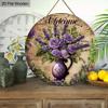 Wooden Lavender Rose Welcome Sign - Charming Home Decor, Perfect for Door, Wall, Home, Room, Farmhouse, Street, Shop, Garage, Bar, Garden, and