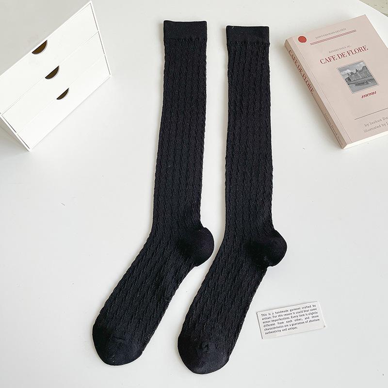 

Spring And Summer Stockings Children S Thin Calf Socks White Knee Socks Korean Solid Color Jk Socks Women S Stacking Socks One size fits all чорний