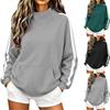 Women's Casual Relaxed Fit Long Sleeve Mock Neck Hoodie