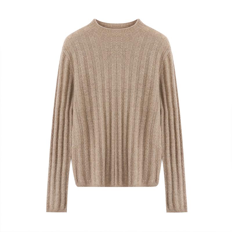 Lekasha Women's Cashmere Half-High Neck Slim-Fit Pullover Sweater for Fall/Winter