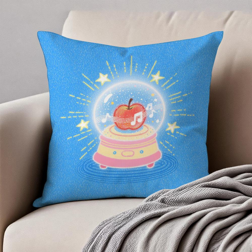 Härlig Anime Lyckofrukt Rolig Design Konst Kuddfodral Örngott Dammkvalsterfri Osynlig Dragkedja Kort Plysch Soffkudde