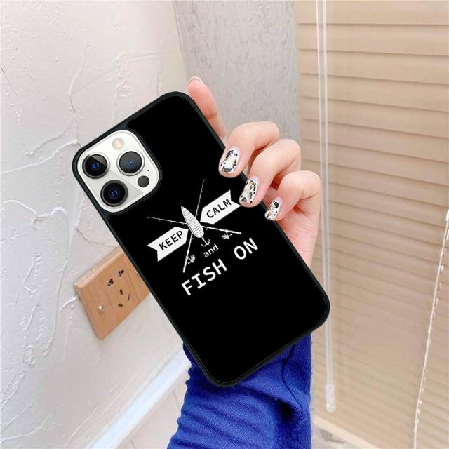 Keep Calm and Go Fishing Coque Shell For iPhone 17 Air 15 16 14 13 12 Pro Max 11 Pro Max Plus Phone Case Cover