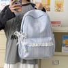 School Bag New Style for Women, INS Large Capacity High School Student Leisure Travel Backpack, Candy Color-block, Sweet Style Backpack
