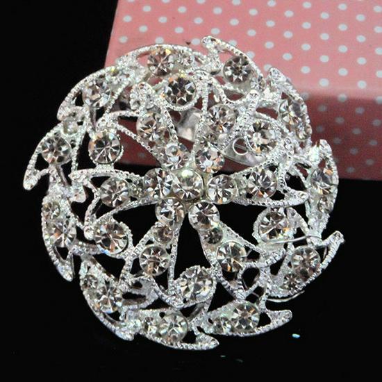 European-American Fashion Bride Silver Rhinestone Brooch Bouquet B842 Zhenyao Jewelry