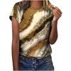 2025 New Summer Temperament Women's Sunrise Printed Women's T-shirt Round Neck Short Sleeve Street Casual Daily Basic Tops