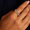 LATS Two-Color Three-Ring 14K Gold Plating Copper Ring for Women Ins Style Stacking Jewelry Fashion Accessories