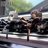 Rotating Propeller Pilot Dog Car Air Fresheners Perfume Auto Vent Clip Fragrance Diffuser Aroma Dispenser Plane Ornament Fan Fun