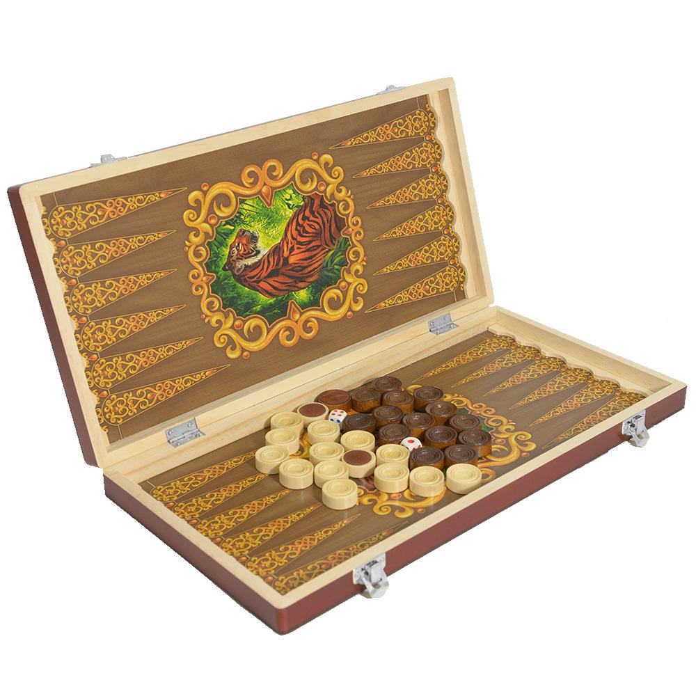 Set de Backgammon de Madera Premium: Portátil, Plegable, Varios Tamaños - Perfecto para Juegos Educativos, Casuales o de Fiesta